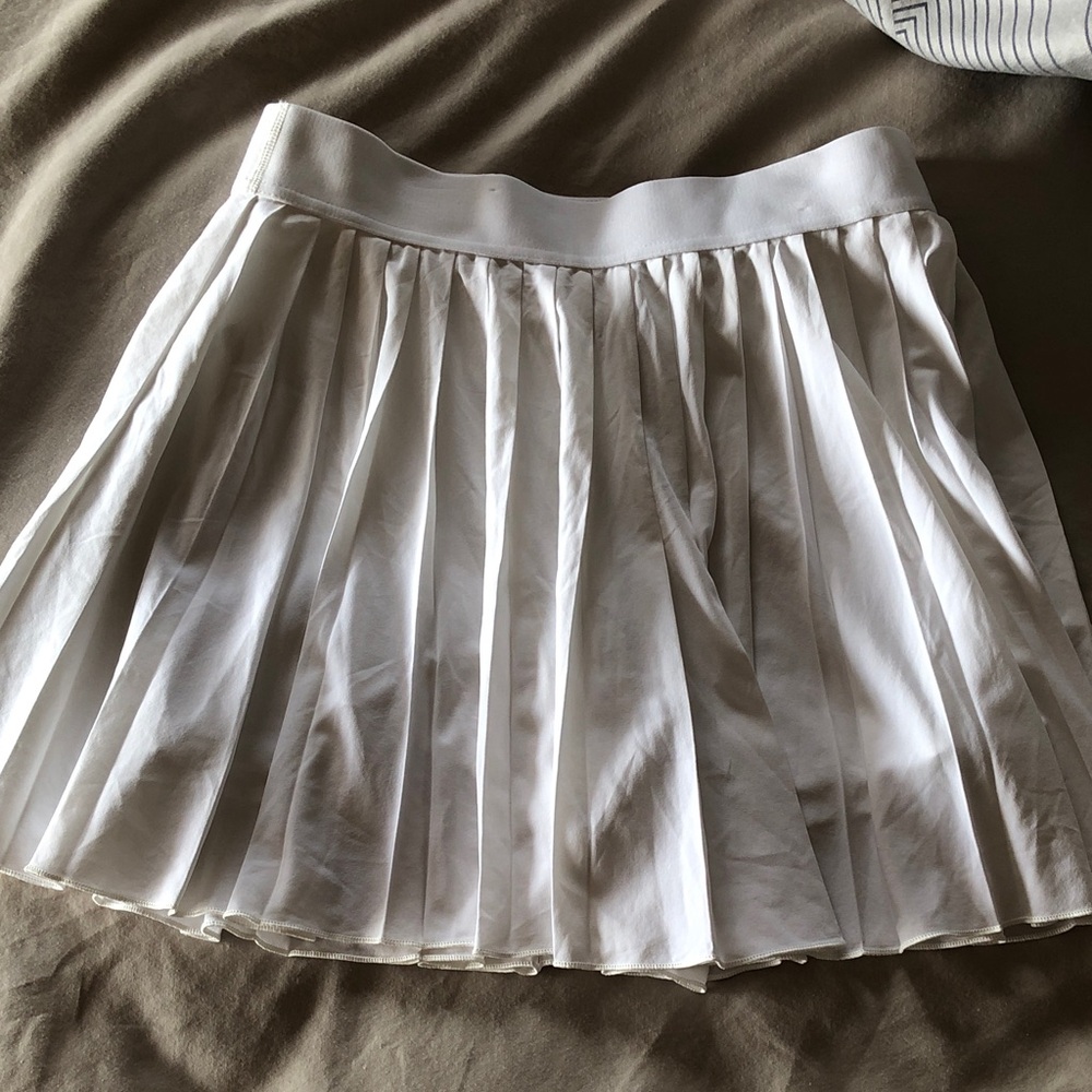 TNA White Pleated Skater Mini Skirt